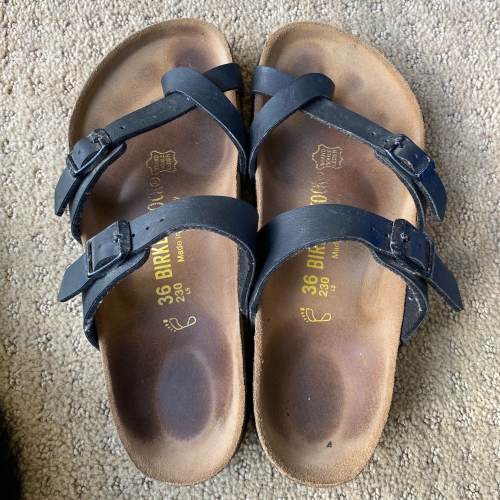 Birkenstocks Miyari black shoes sandals size 36